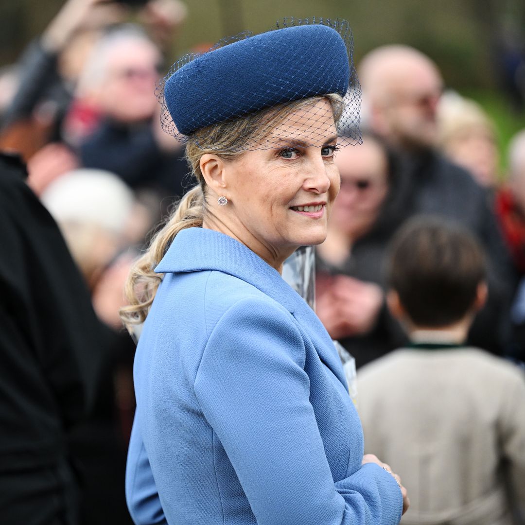 Duchess Sophie is beautiful in blue as she walks to church with daughter Lady Louise