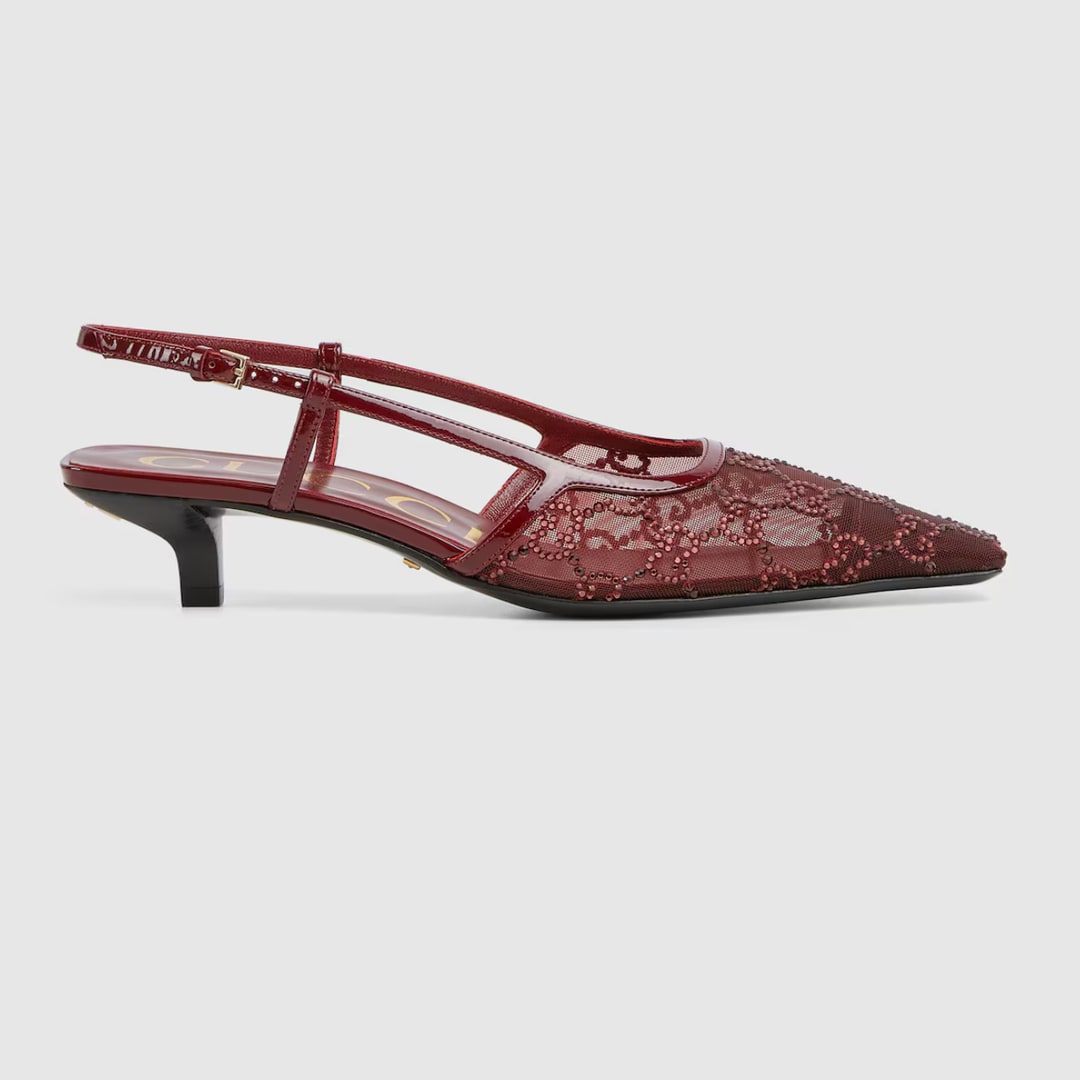GUCCI SLINGBACK HEELS RED