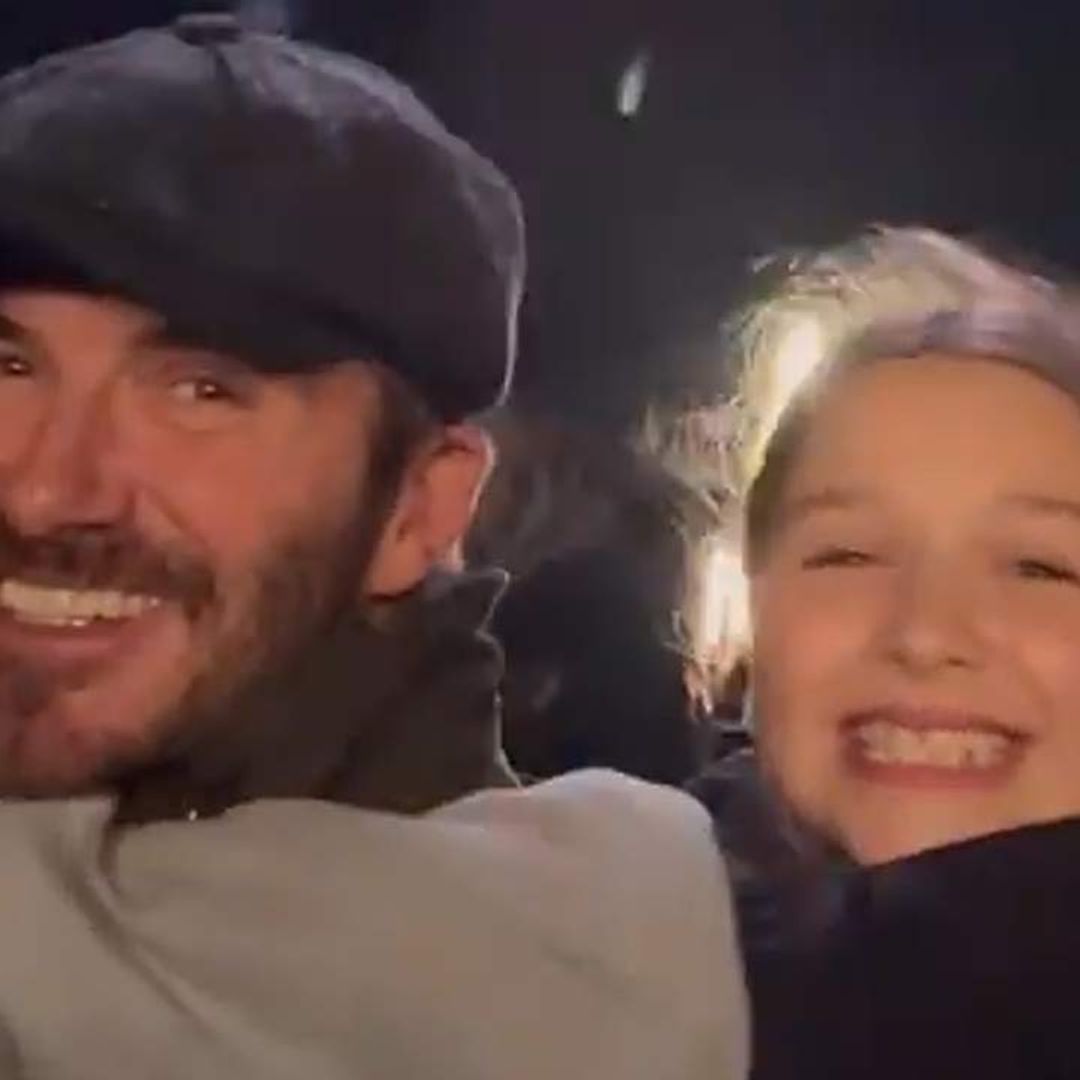 Victoria Beckham shares sweetest moment between dad David and daughter Harper on firework night