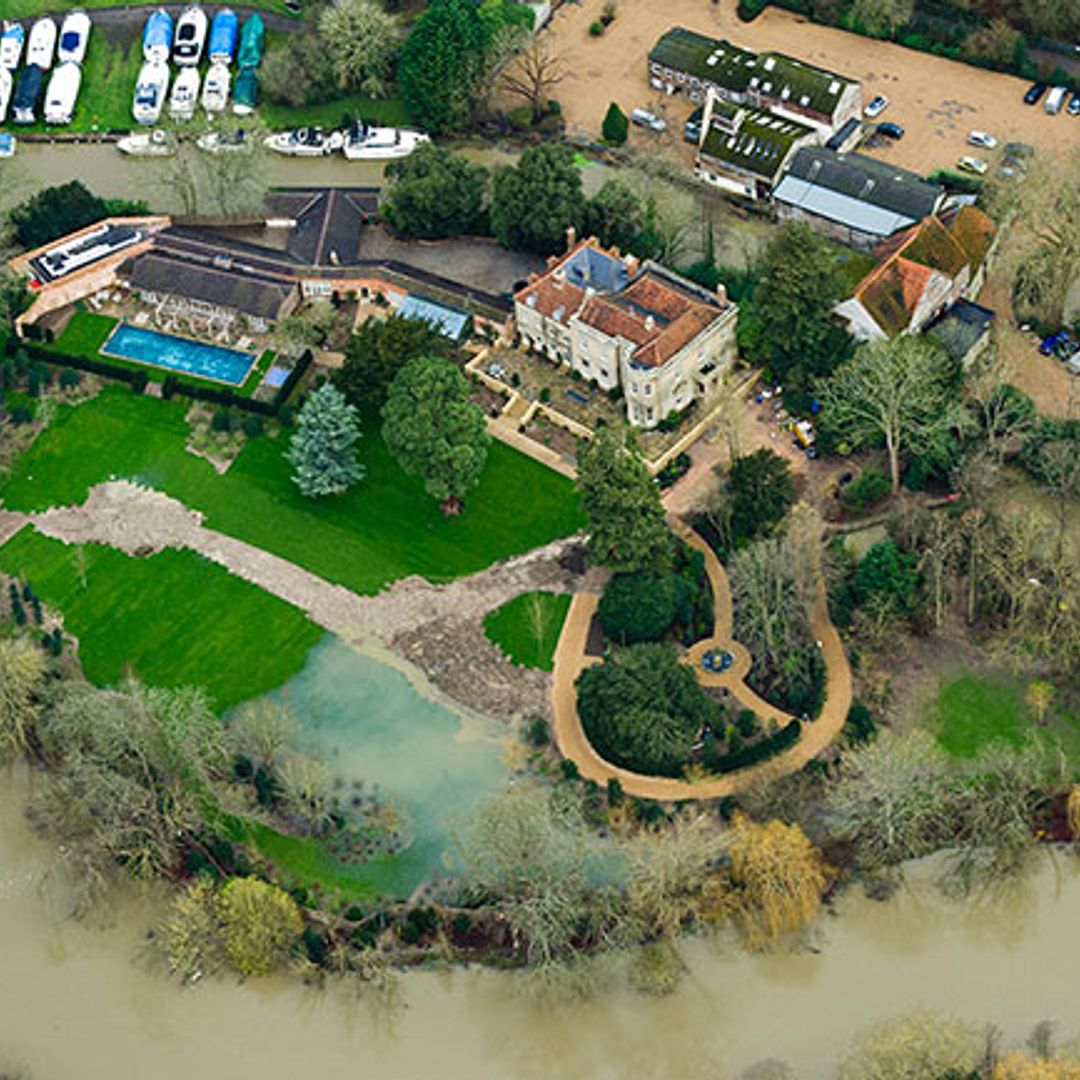 Garden of George Clooney's £10million mansion flooded after River Thames burst its banks