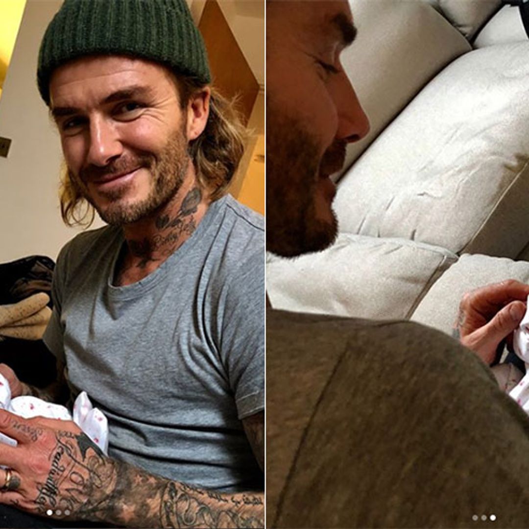 David Beckham meets his brand new baby niece Peggy: photos