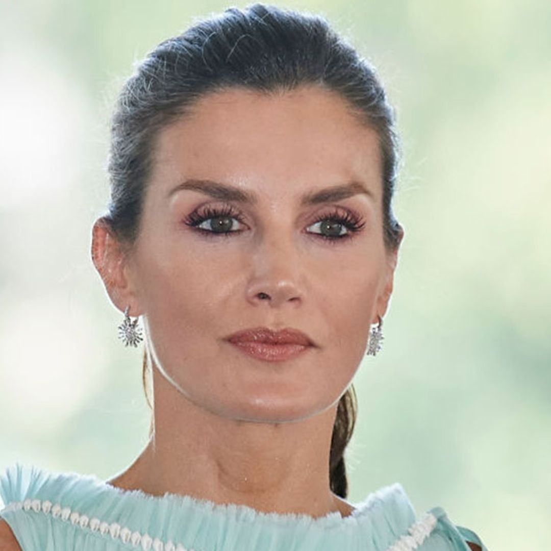 Queen Letizia's statement midi skirt comes in the perfect spring shade