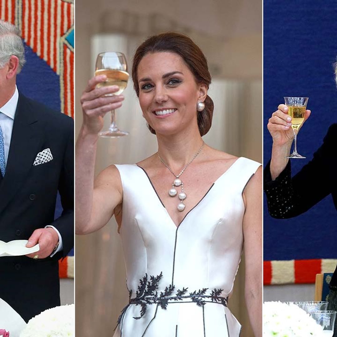 Real reason King Charles, Queen Camilla, Prince William & Co have six glasses at state banquets