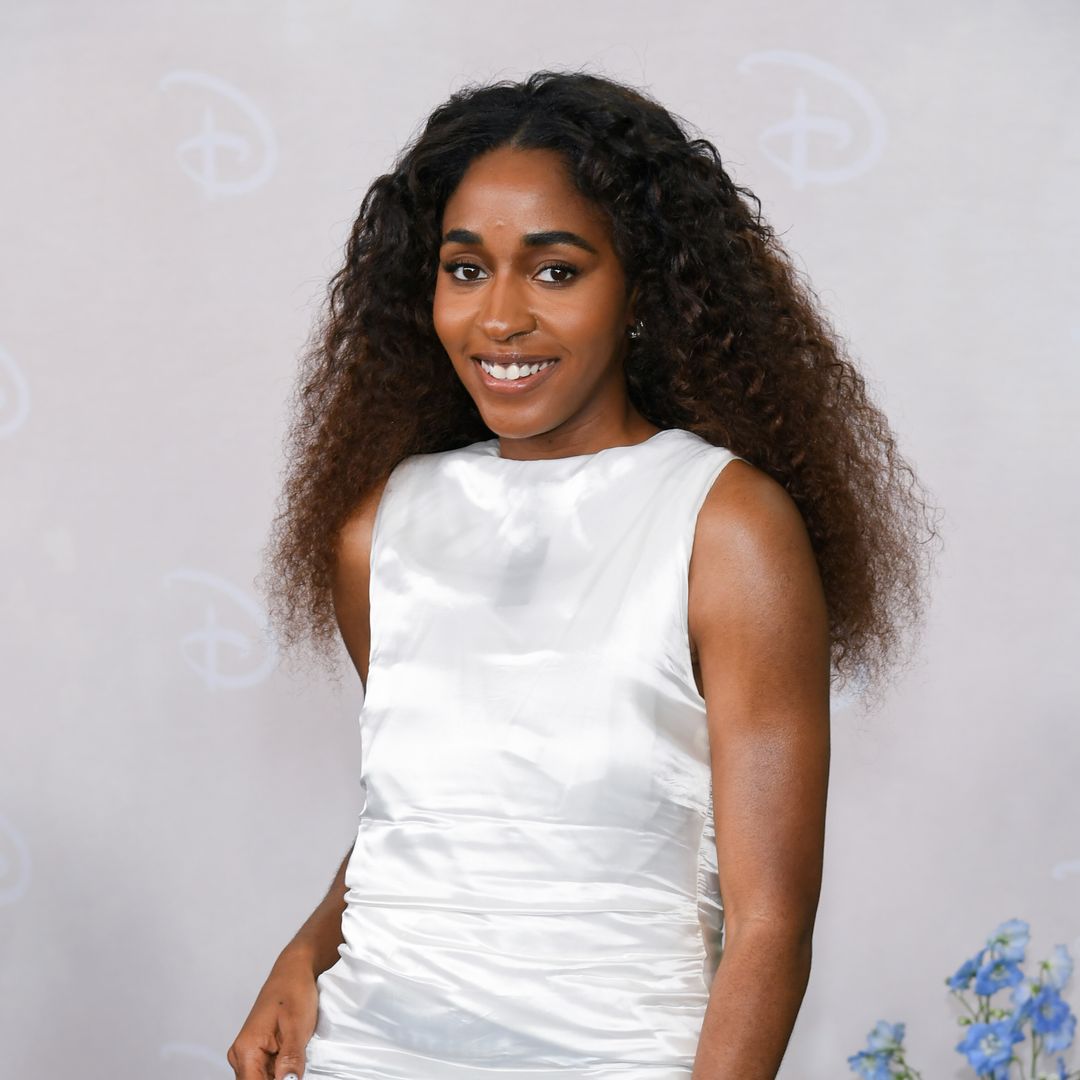 Ayo Edebiri at the Disney 2025 Upfront Red Carpet held at North Javits Center on May 13, 2025 in New York, New York
