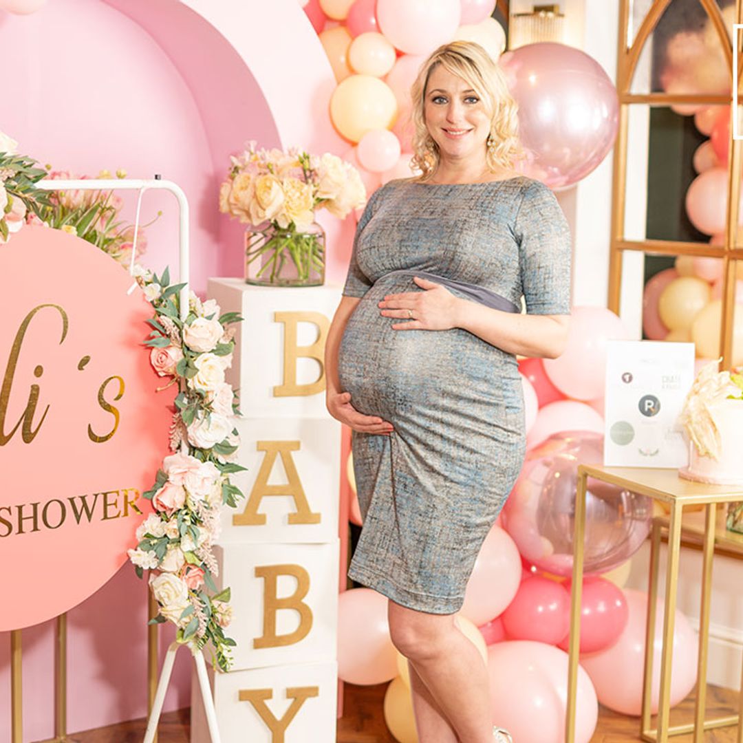 Former Strictly star Ali Bastian celebrates pink-themed baby shower as due date nears