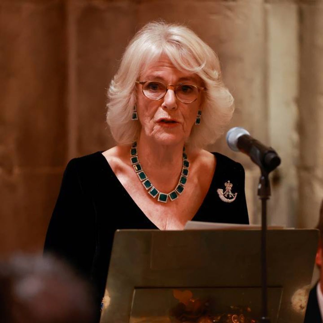 Duchess Camilla steals the show in stunning black dress and emeralds at the biennial Rifles Awards Dinner