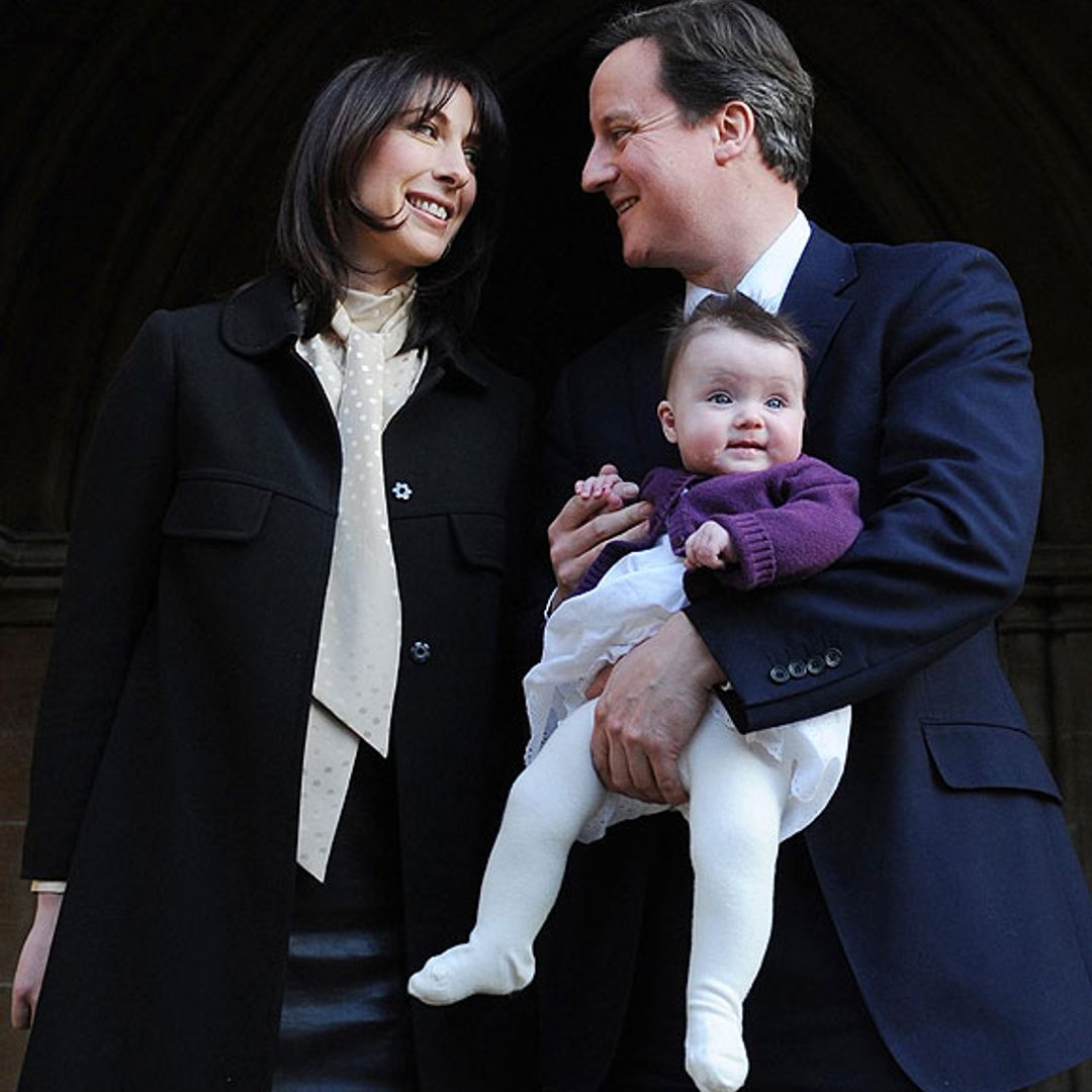 Look how she's grown: David Cameron's blue-eyed girl waves to the cameras