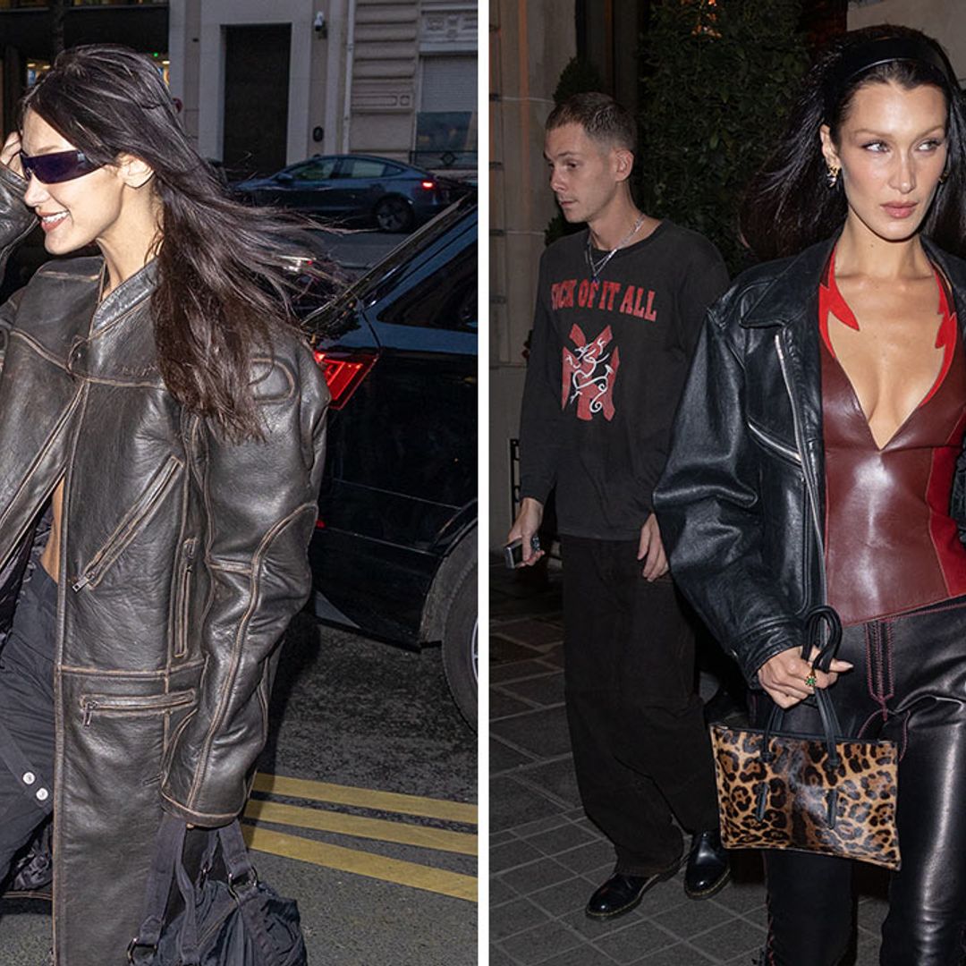 Bella Hadid goes hell for leather during Paris Fashion Week