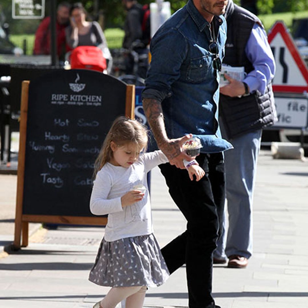 Mini fashionista Harper Beckham rocks cute summery outfit