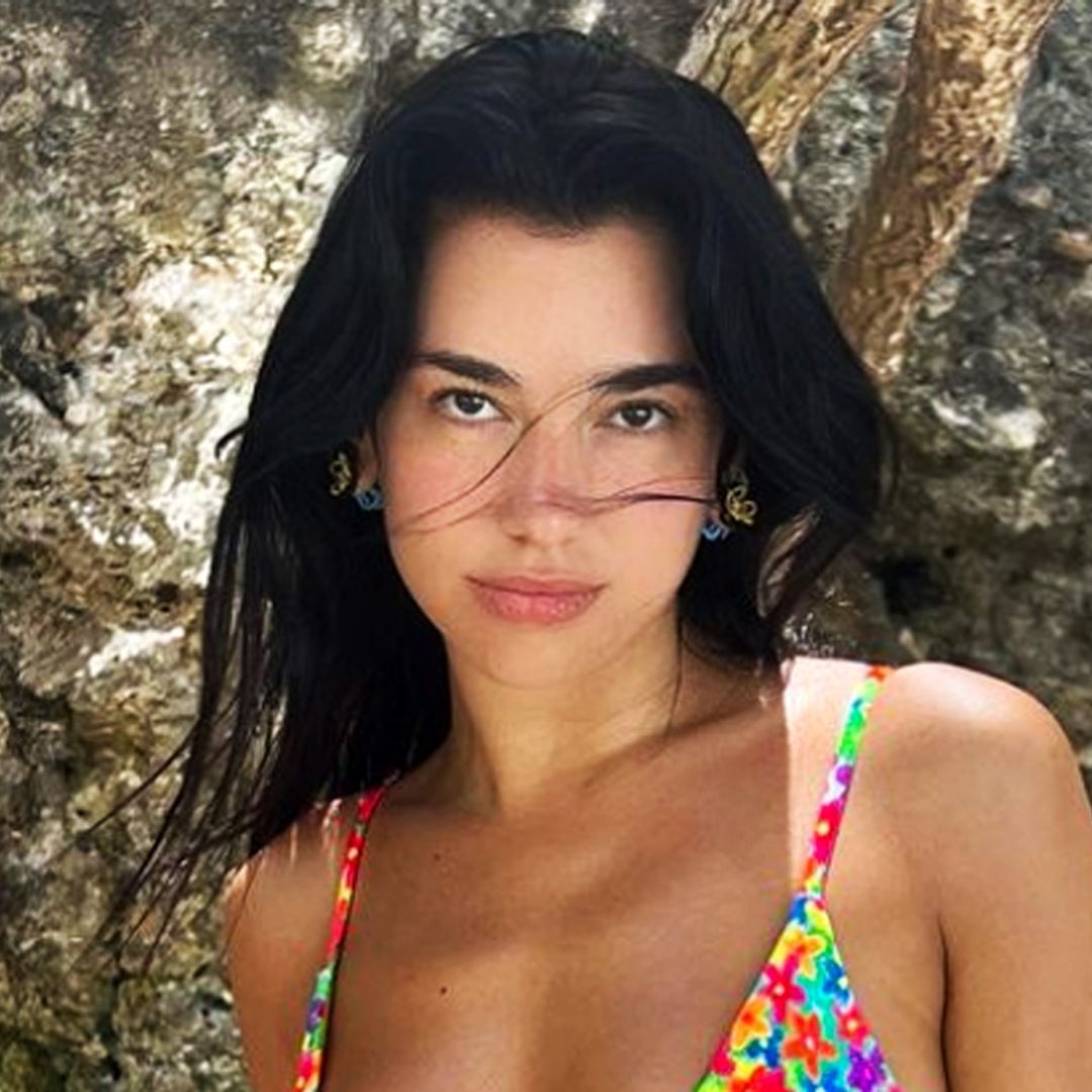 Dua Lipa is a total goddess in tiny denim bralette to party in sun-soaked Jamaica