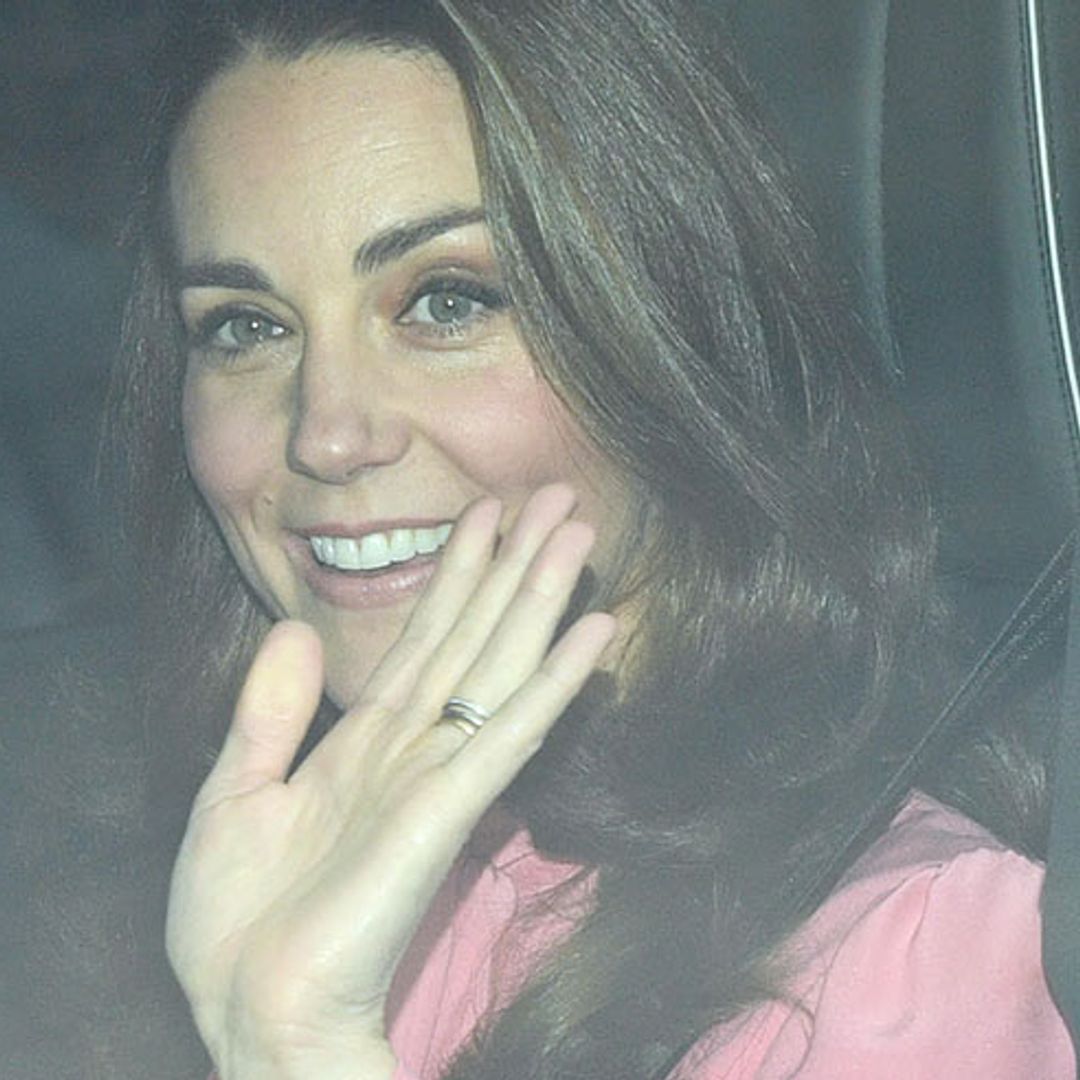 Kate Middleton is pretty in pink at the Queen's pre-Christmas lunch