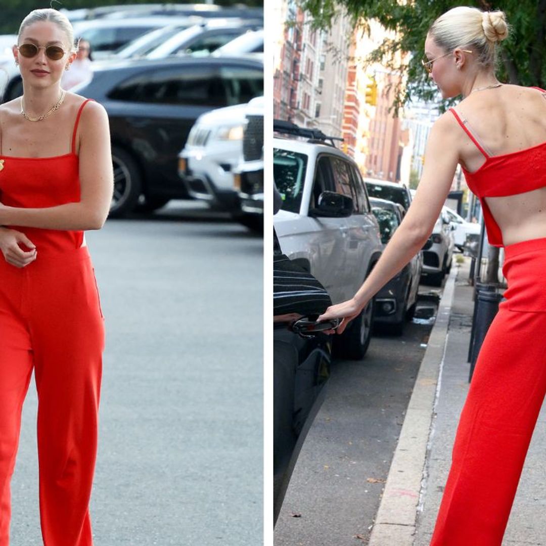 Gigi Hadid is the ultimate tennis fan in backless jumpsuit