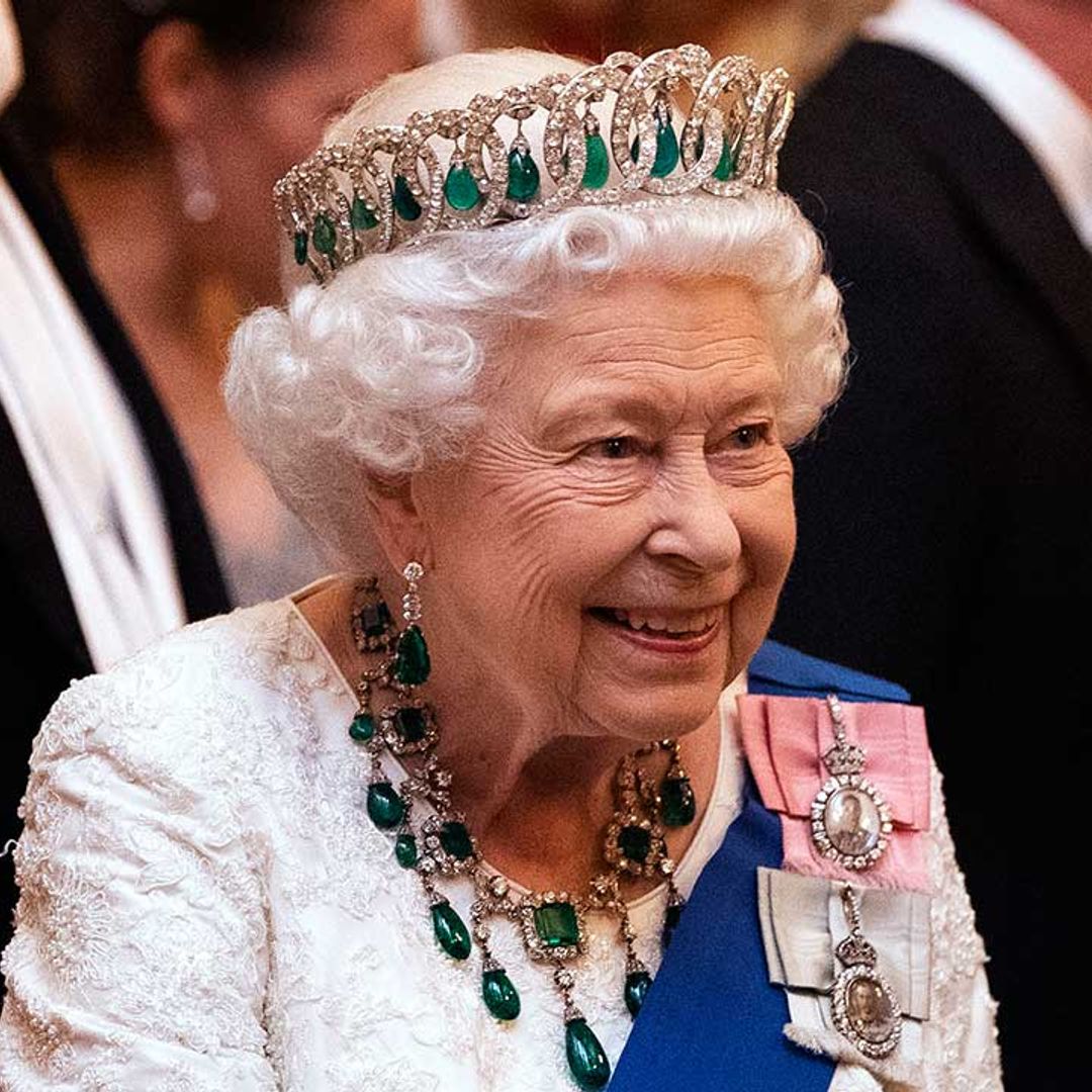 The Queen debuts striking new necklace at Diplomatic Corps reception