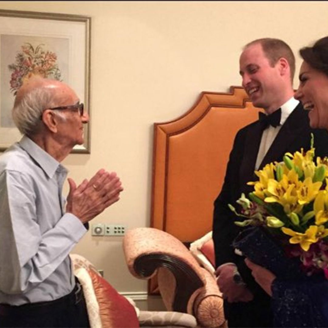 Prince William and Kate finally meet their biggest fan in India – and he's 93!