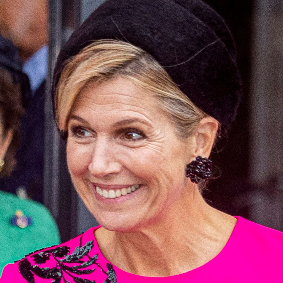 Queen Maxima shimmers in electric pink sequin dress