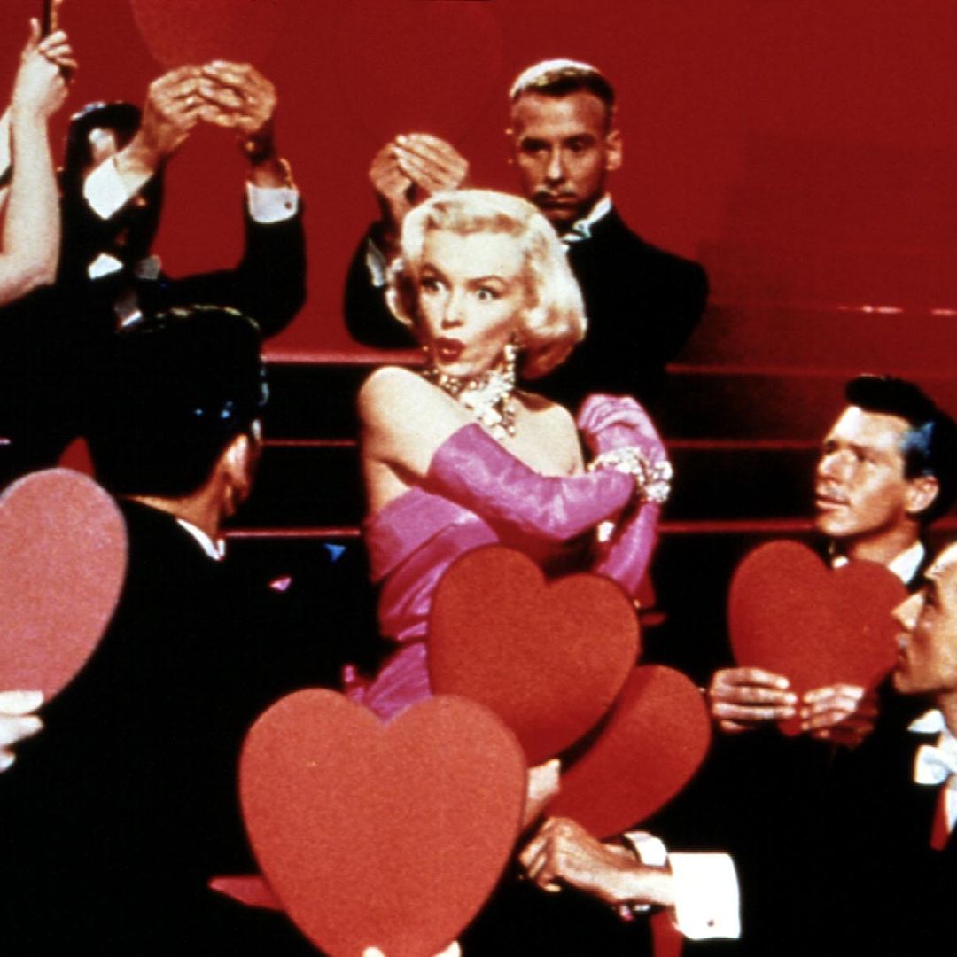Marilyn Monroe performing in a pink gown in Gentlemen Prefer Blones 