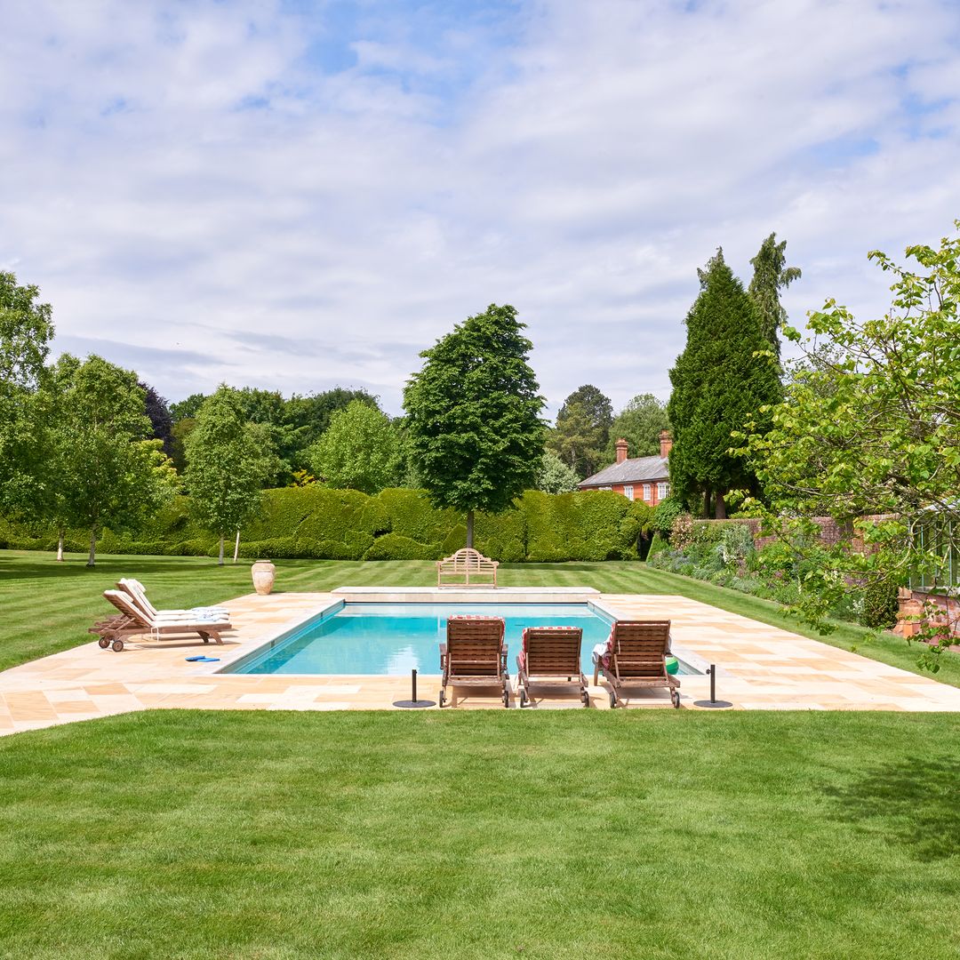 exterior shot of pool at Kate and Tom's