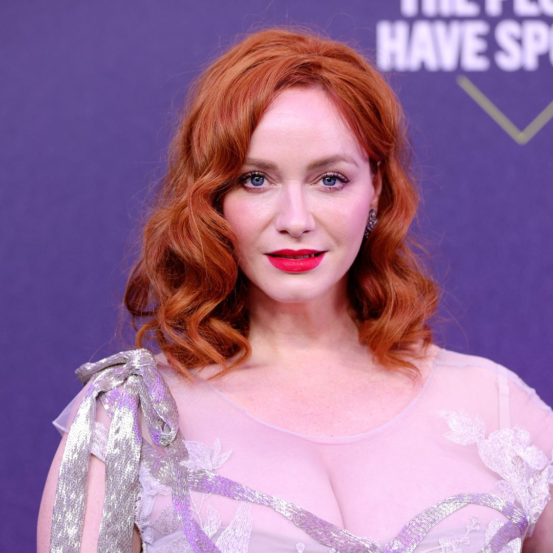 Christina Hendricks appears in deeply plunging dress as she shares gratitude for her fans