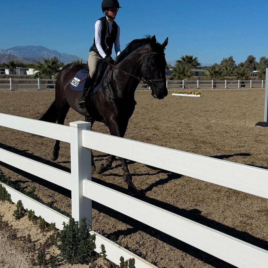 Grace Wahlberg captured horseback riding in a photo shared by mom Rhea Durham on Instagram