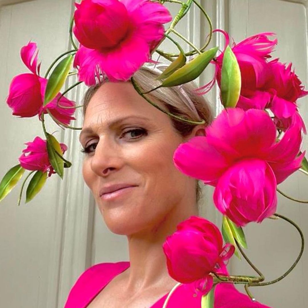 Zara Tindall debuts magnificent floral headpiece and hot pink dress in unseen selfie