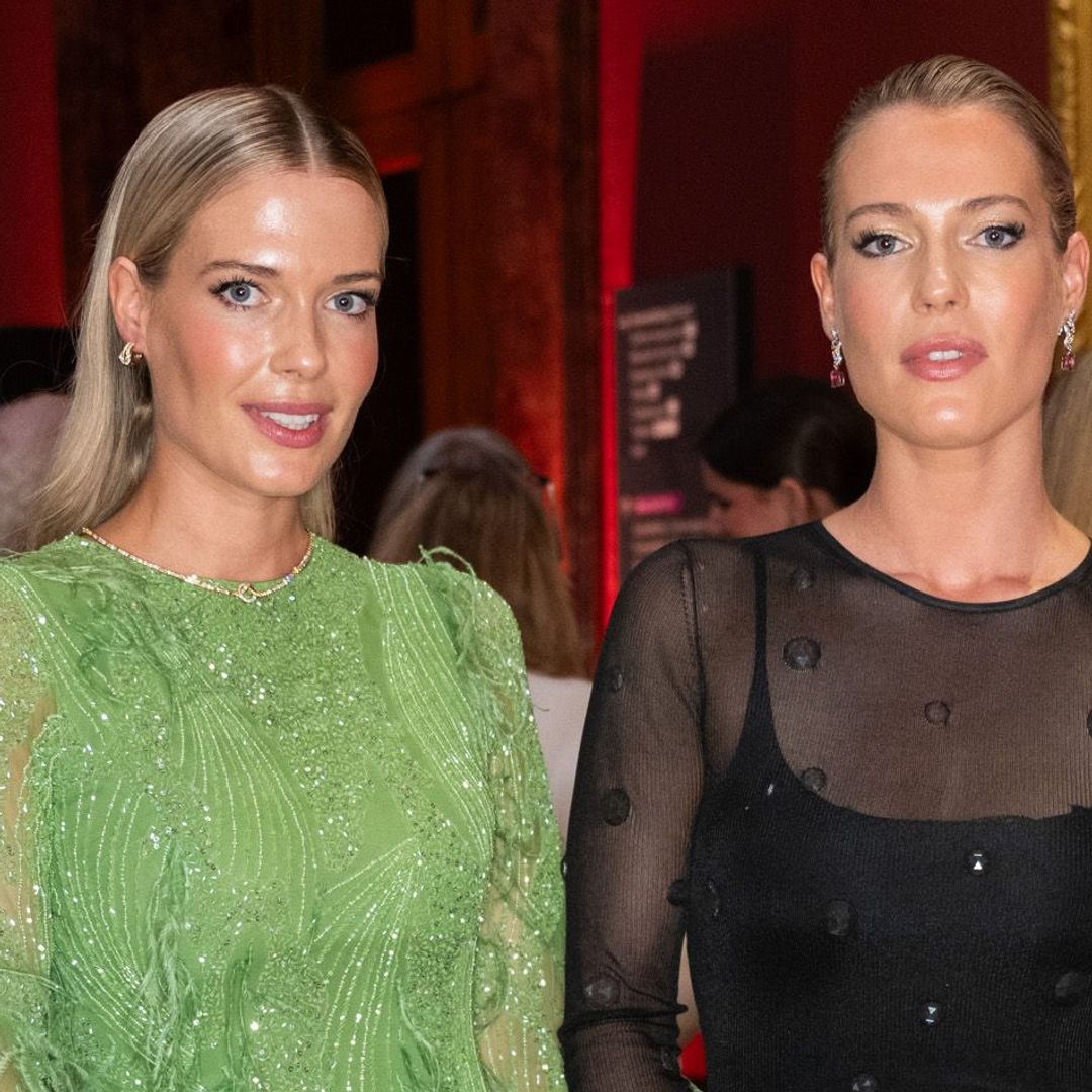 Princess Diana's nieces Eliza and Amelia Spencer exude glamour in feathered sheer gowns