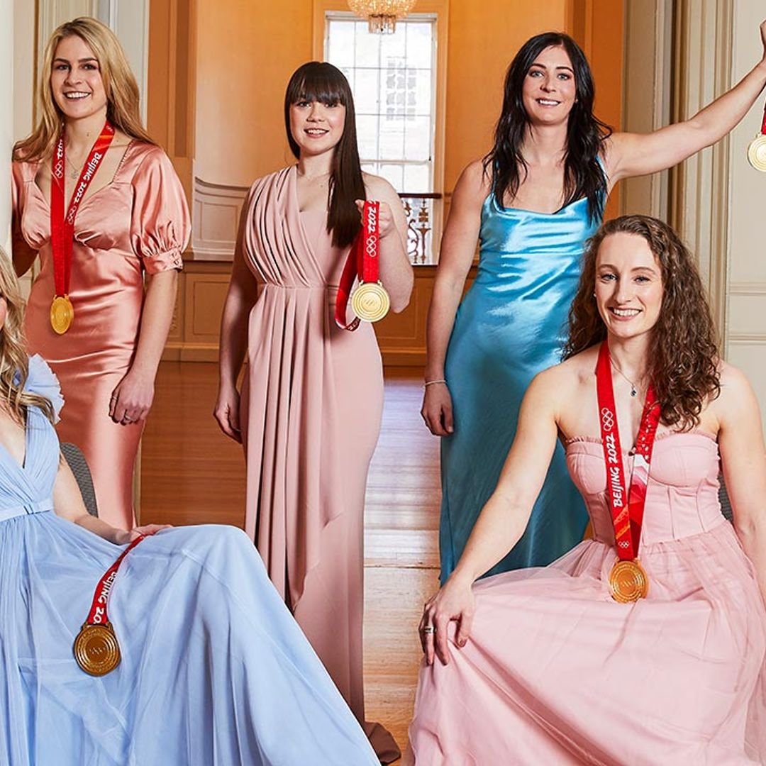 Team GB's gold medal winning women's curling team pose exclusively for HELLO!