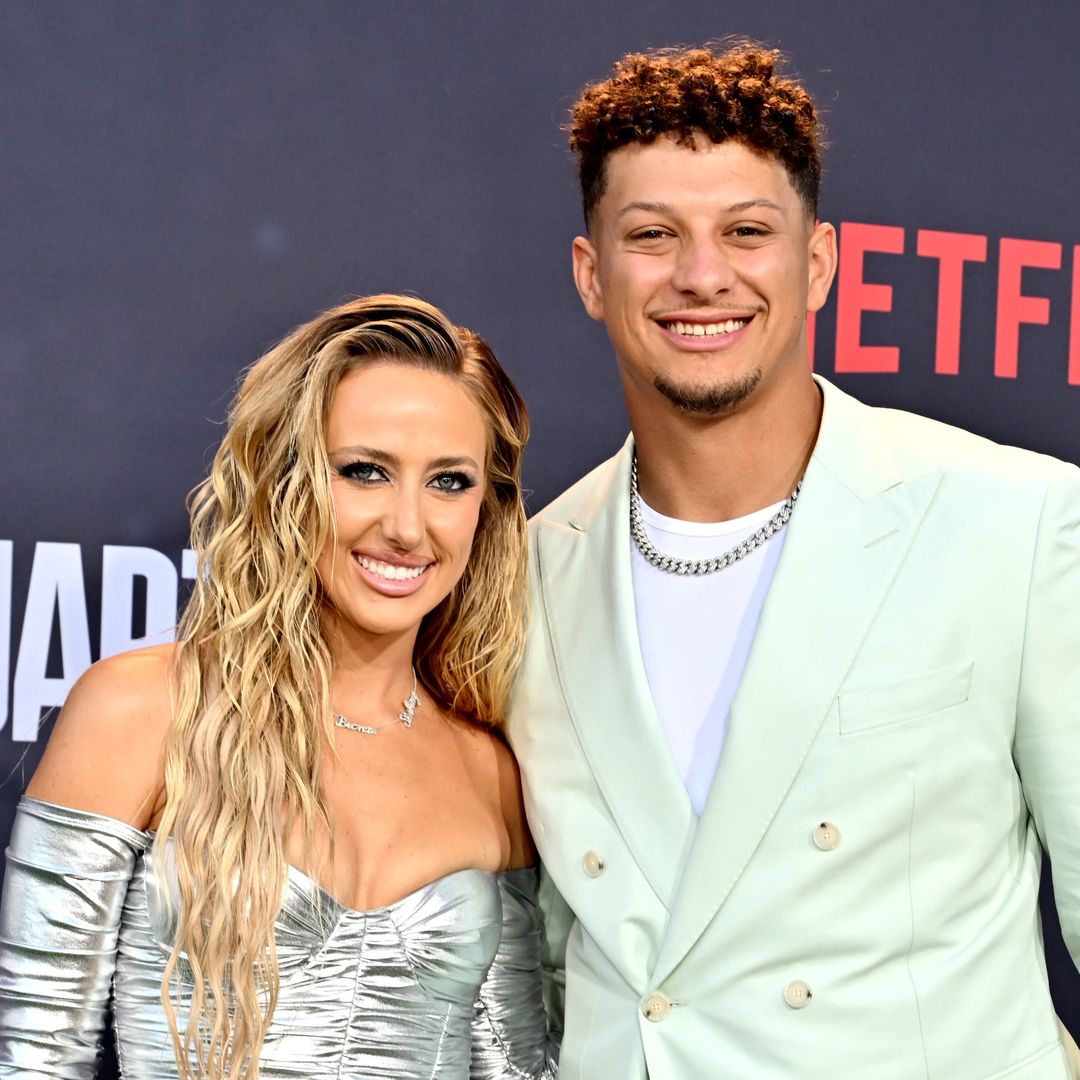 Patrick Mahomes' wife Brittany turns heads in cut-out red swimsuit ahead of Super Bowl 