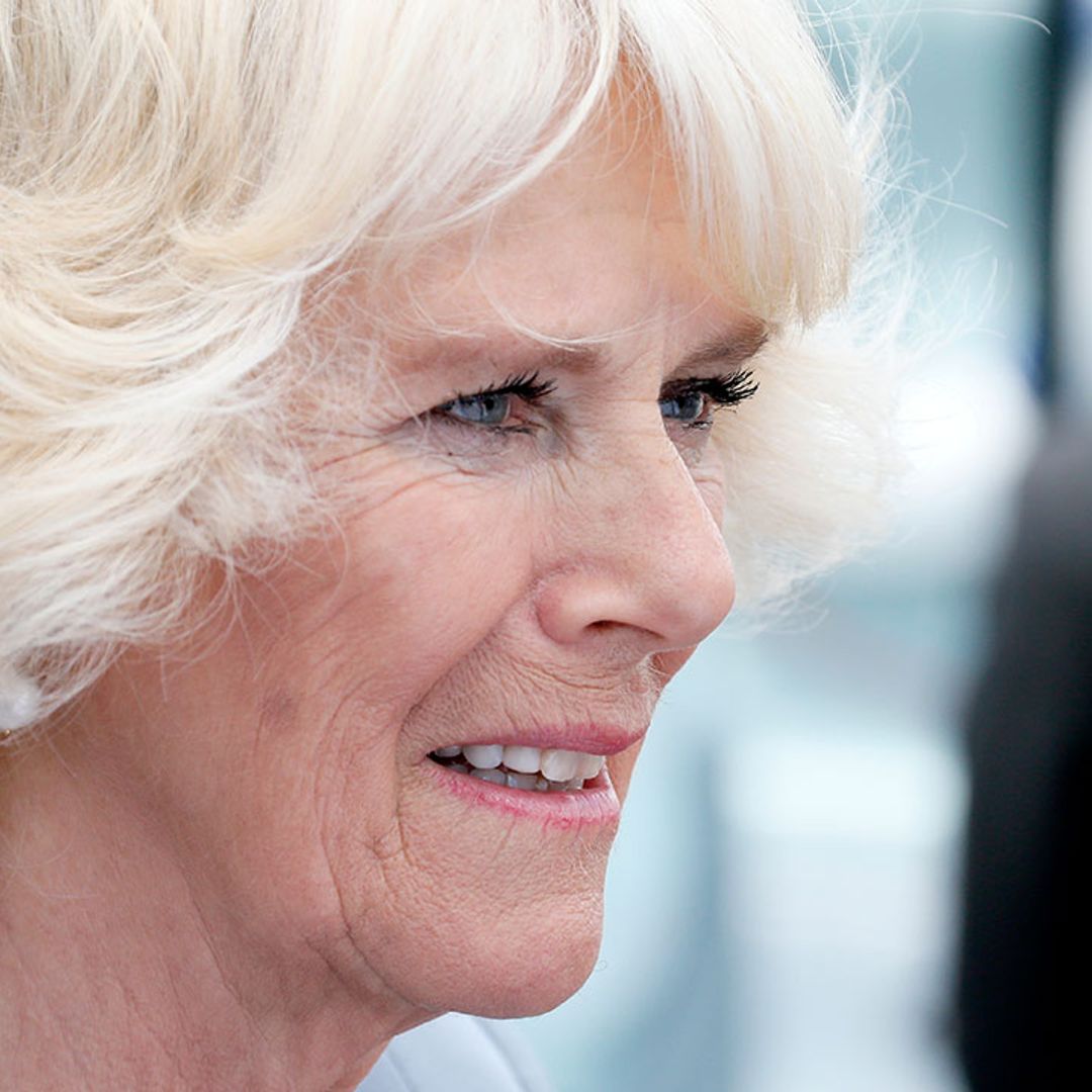 The Duchess of Cornwall wows in a seriously funky psychedelic dress