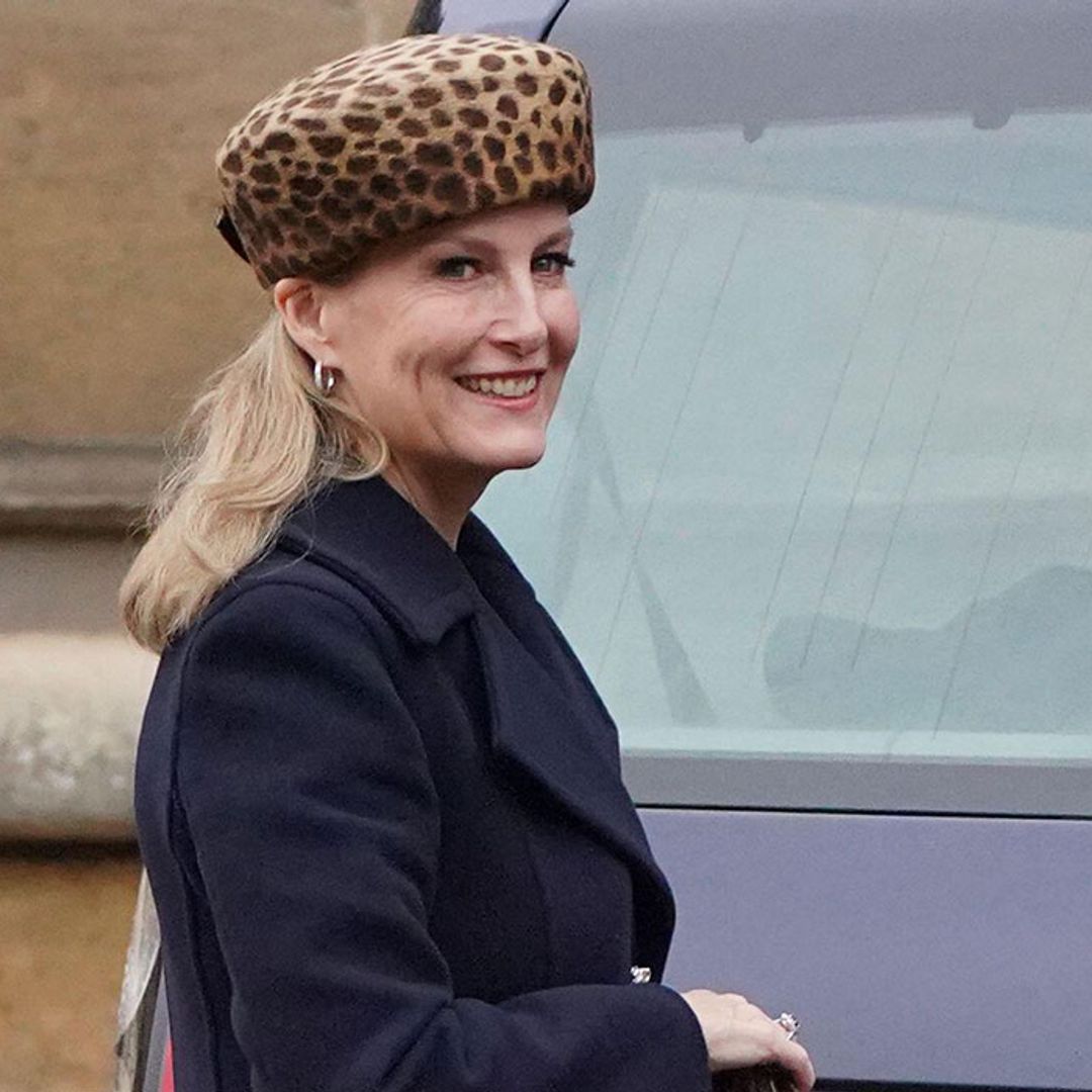The Countess of Wessex makes a chic statement with leopard print accessories on Christmas Day