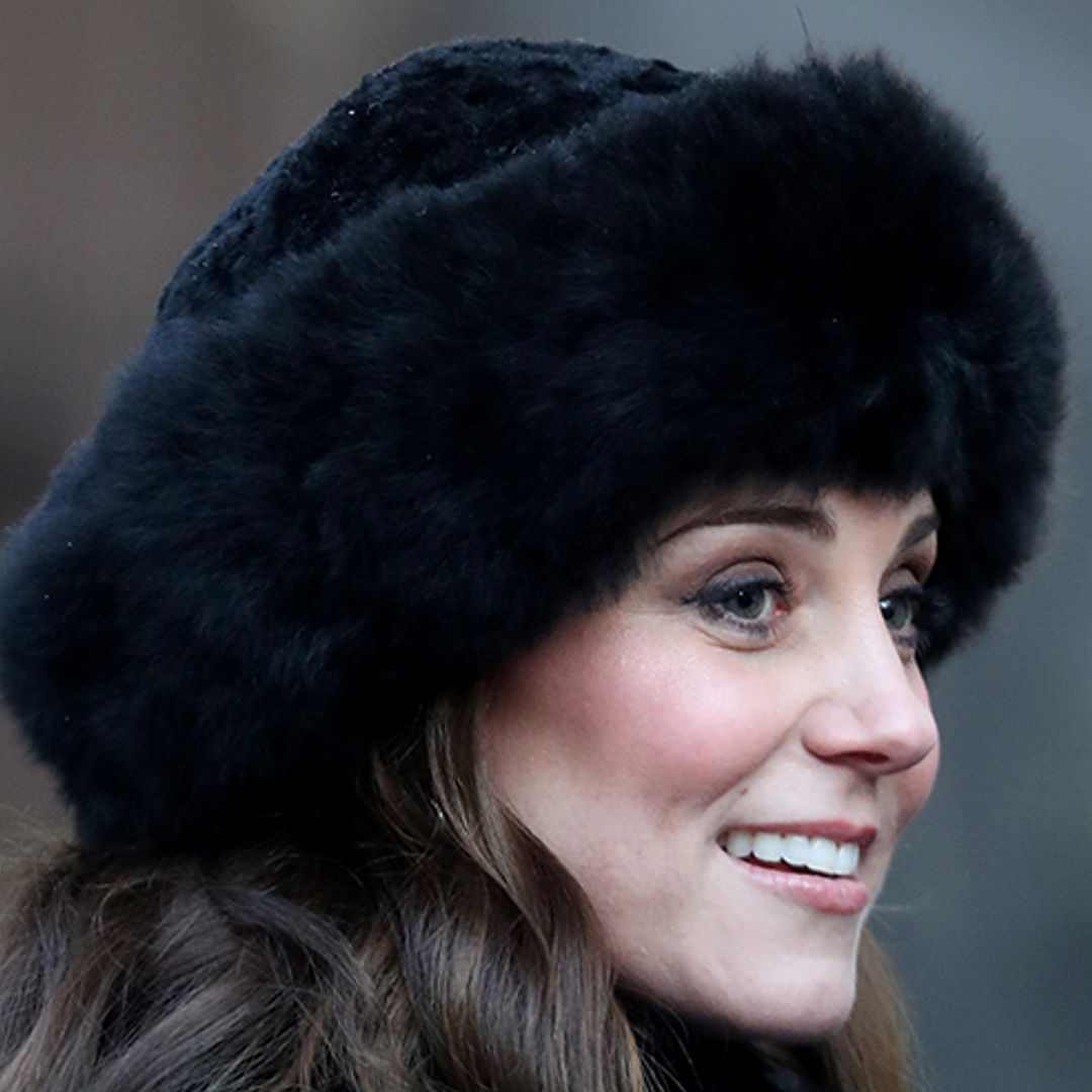Duchess Kate stuns crowd in Stortorget, wearing Catherine Walker coat and Mulberry bag