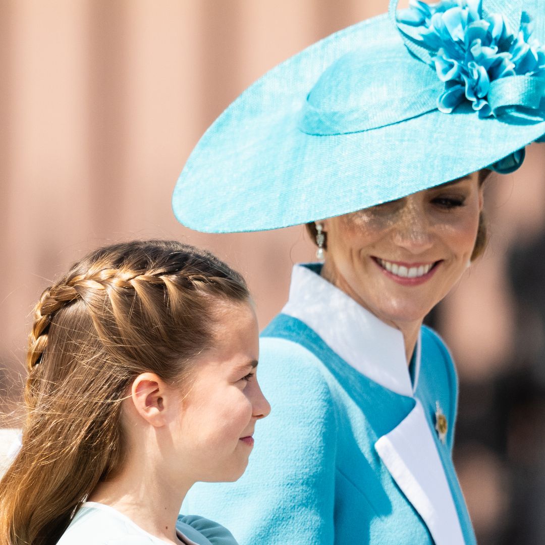 Princess Charlotte twins with Princess Kate in pastels at Trooping the Colour 2025