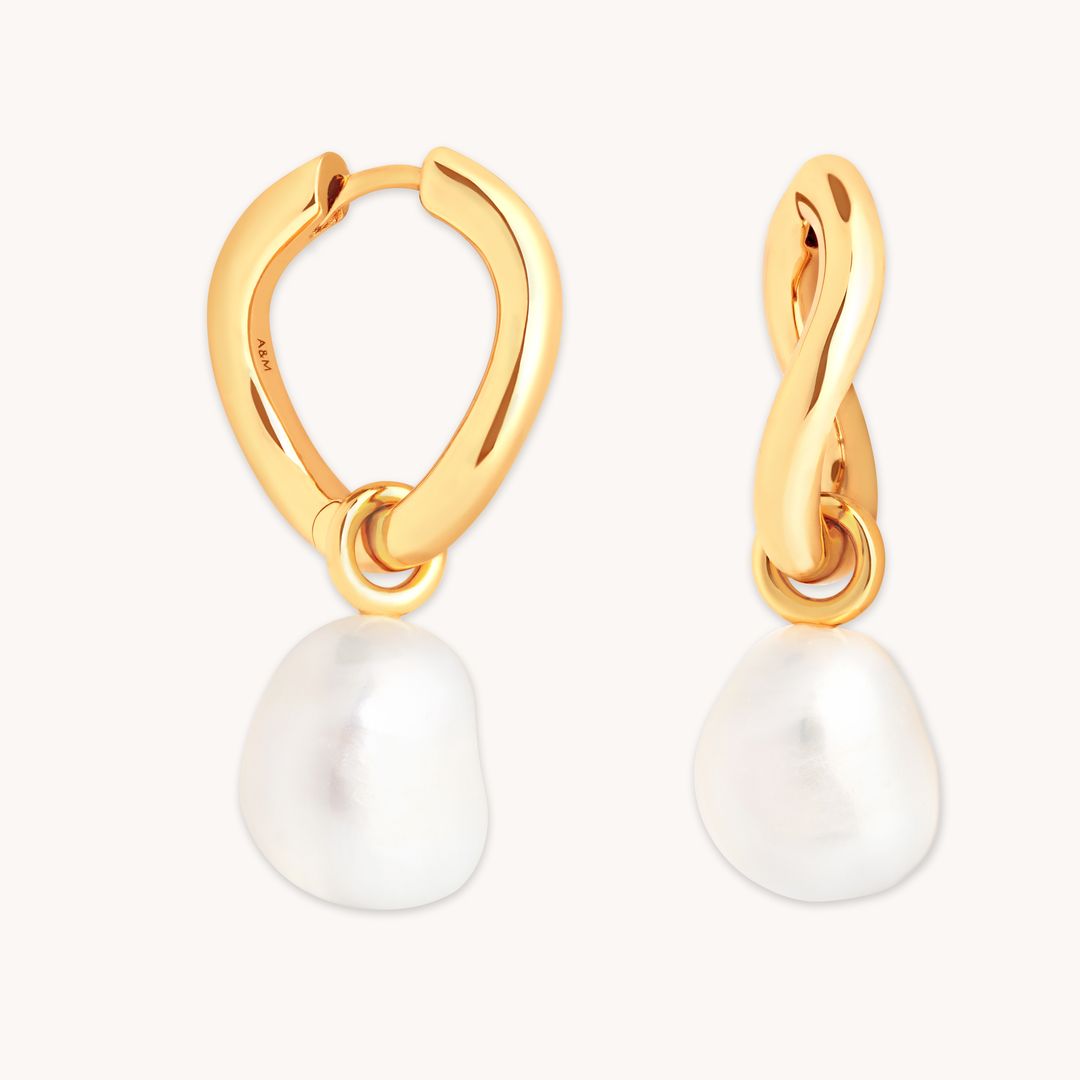 Serenity Pearl Hoops