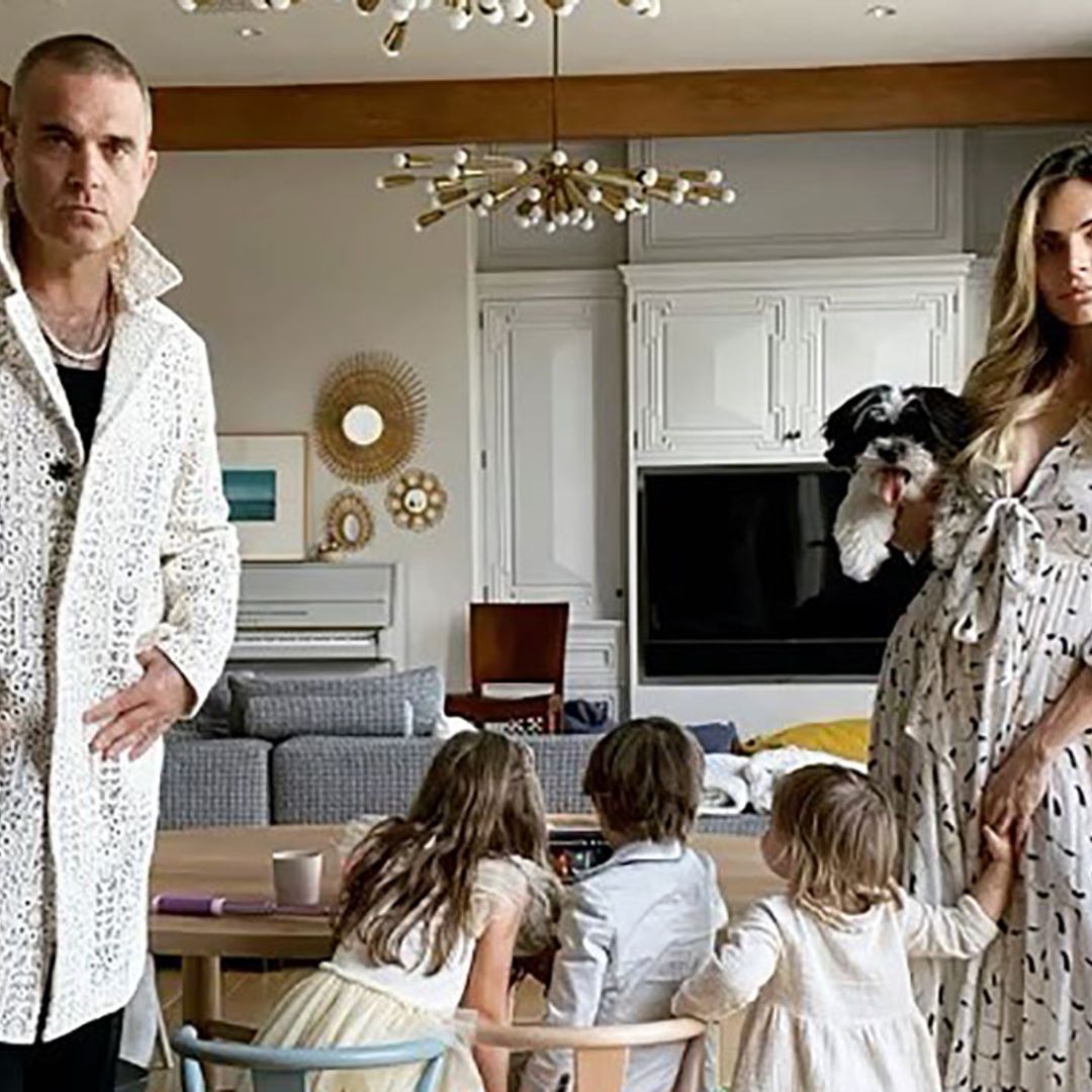 Robbie Williams and Ayda Field detail their kids' lockdown routine – including baby Beau's