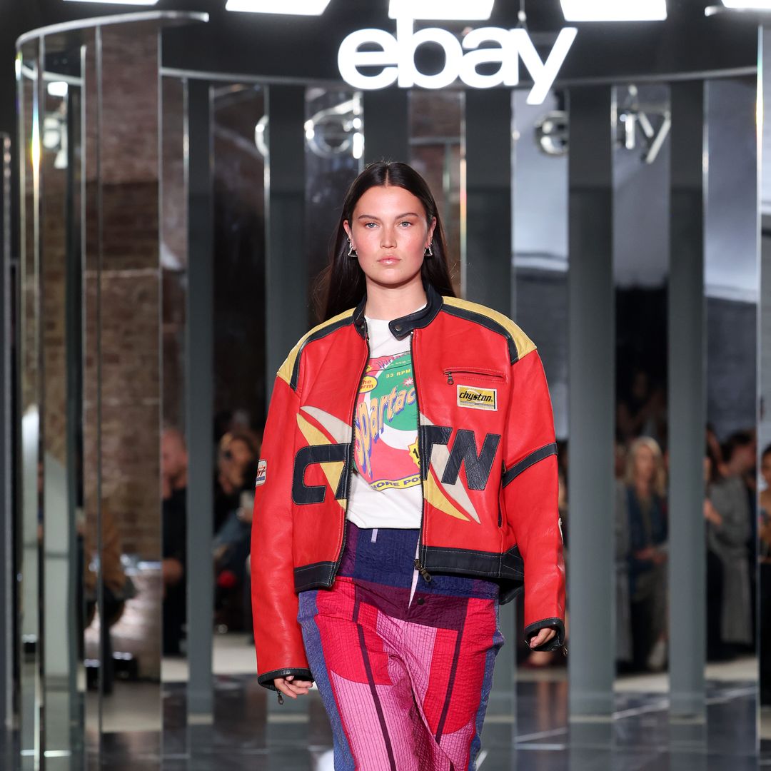 A model walks the runway at the eBay Endless Runway, where eBay kicked off London Fashion Week - the first instantly shoppable pre-loved show at Kachette on September 12, 2024 i