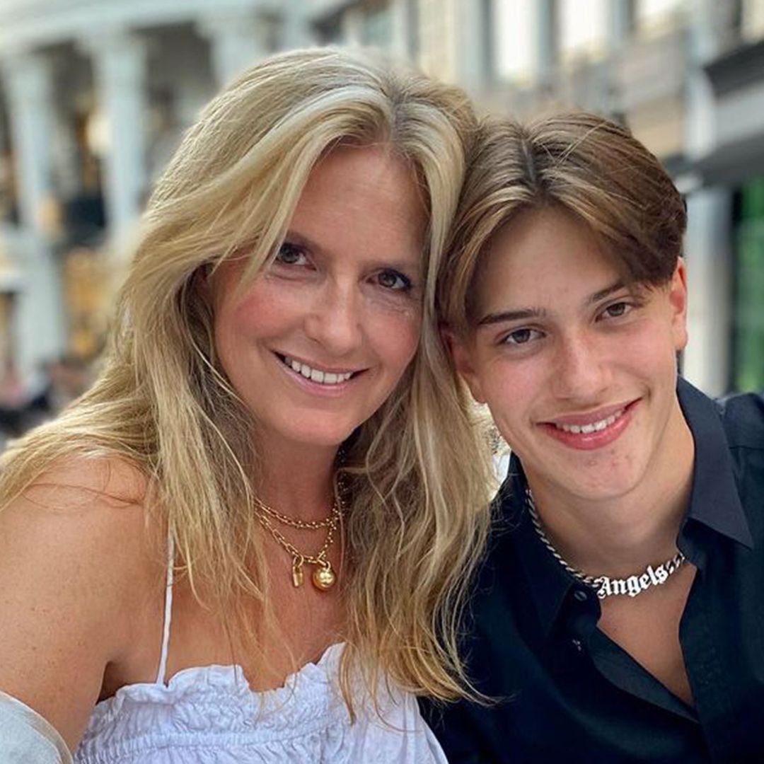 Penny Lancaster's model son Alastair towers over her in new photo from Paris getaway