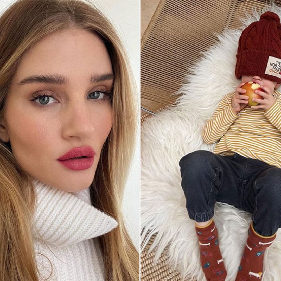 Rosie Huntington-Whiteley gives fans adorable first glimpse at son Jack's face