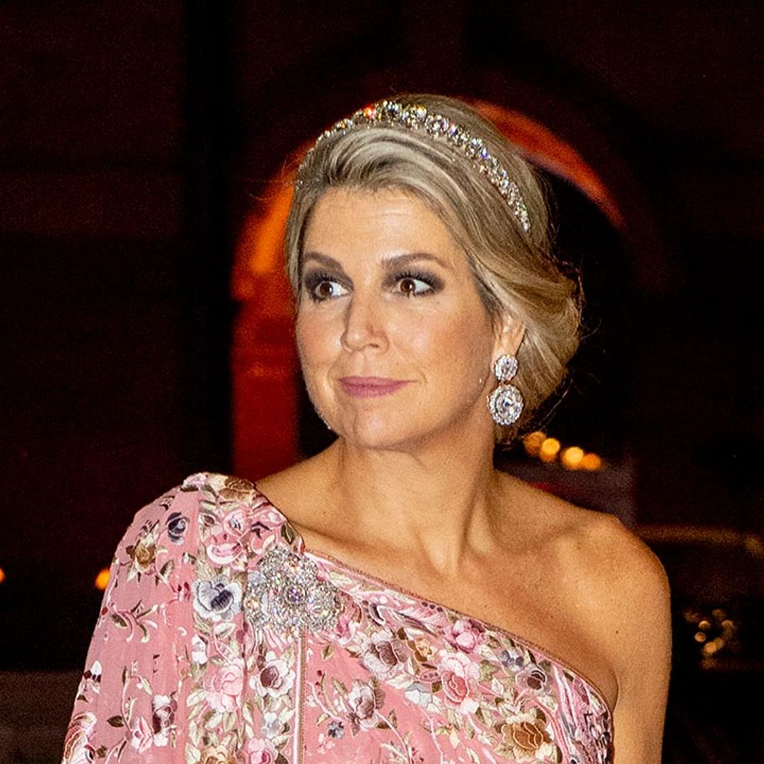 Queen Maxima wows in gorgeous pink cape dress for royal engagement in New Delhi