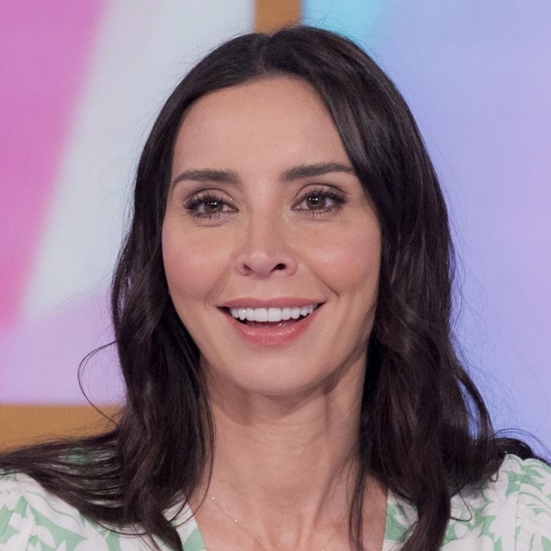 Christine Lampard wows in tropical satin kimono in holiday photo