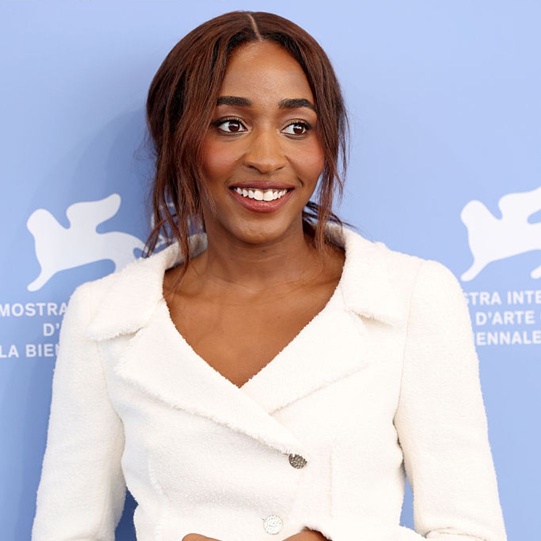Ayo Edebiri dressed in white at the Venice Film Festival 