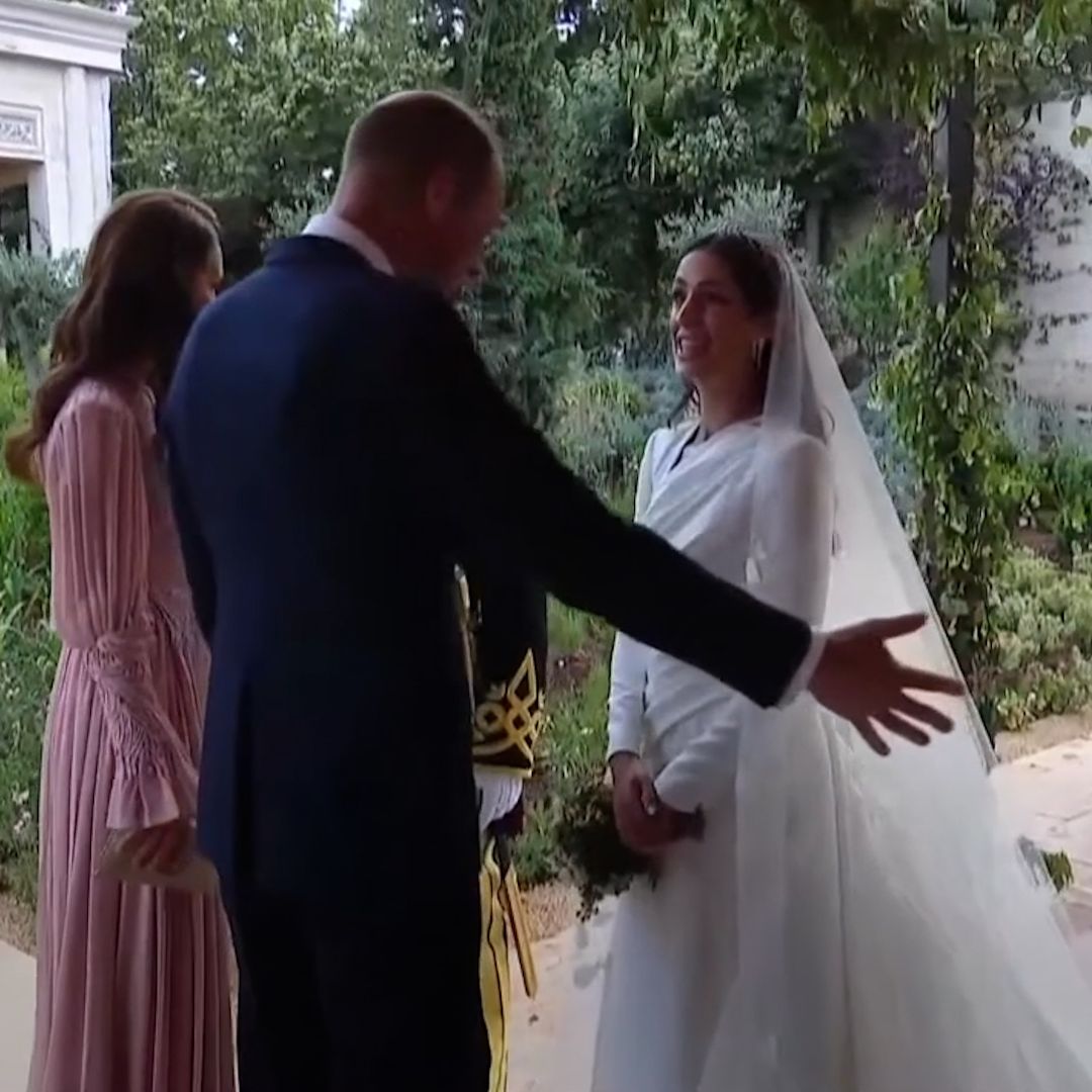 Watch: Princess Kate and Prince William's first reaction to Rajwa's striking wedding dress