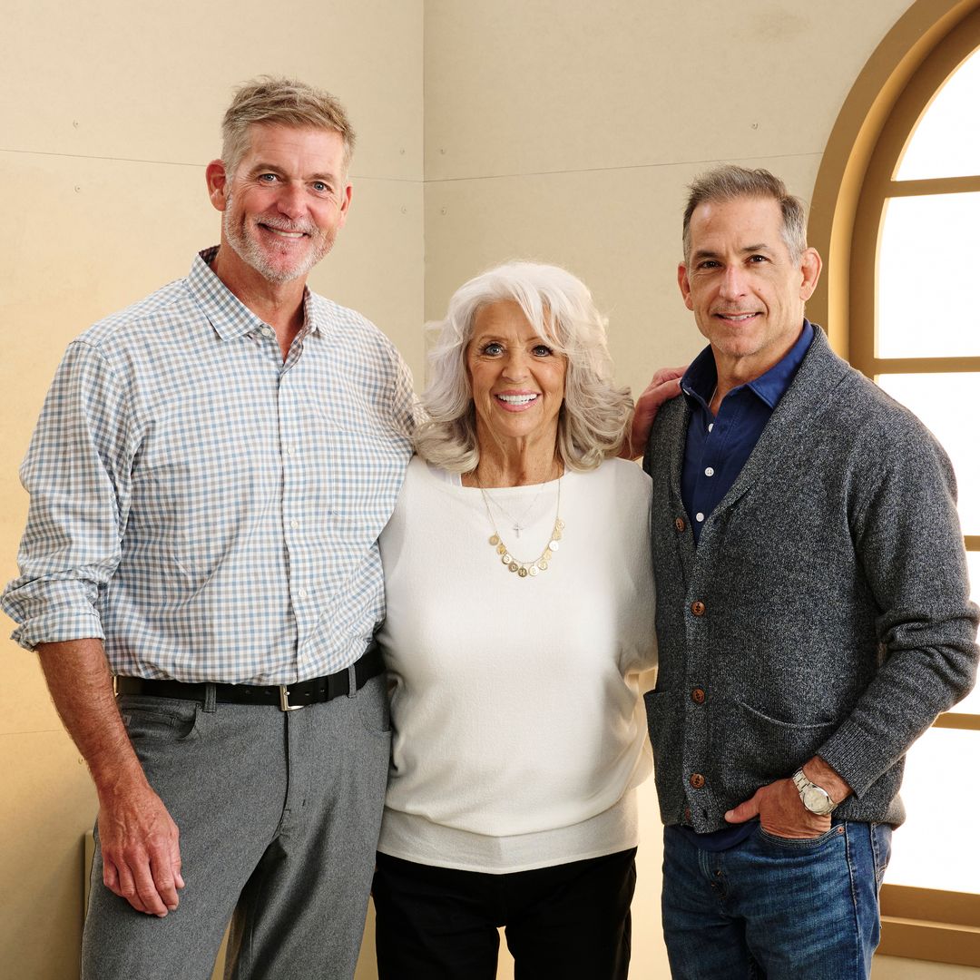 Bobby Deen, Paula Deen and Jamie Deen of "Canceled: The Paula Deen Story" pose in the Getty Images Portrait Studio Presented by IMDb and IMDbPro during the Toronto International Film Festival at InterContinental Toronto Centre on September 07, 2025 in Toronto, Ontario