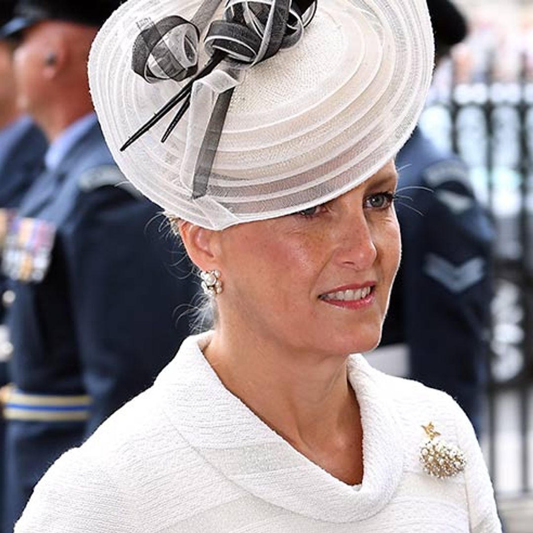 The Countess of Wessex brings the glamour at the RAF centenary event in the most stunning ivory number