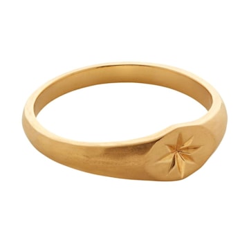 Monica Vinader dark gold signet ring 