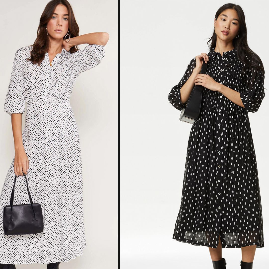 8 timeless polka dot dresses to wear this season & beyond