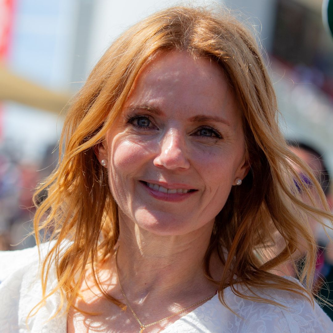 Geri Halliwell-Horner resembles a bride in striking lacy gown - video