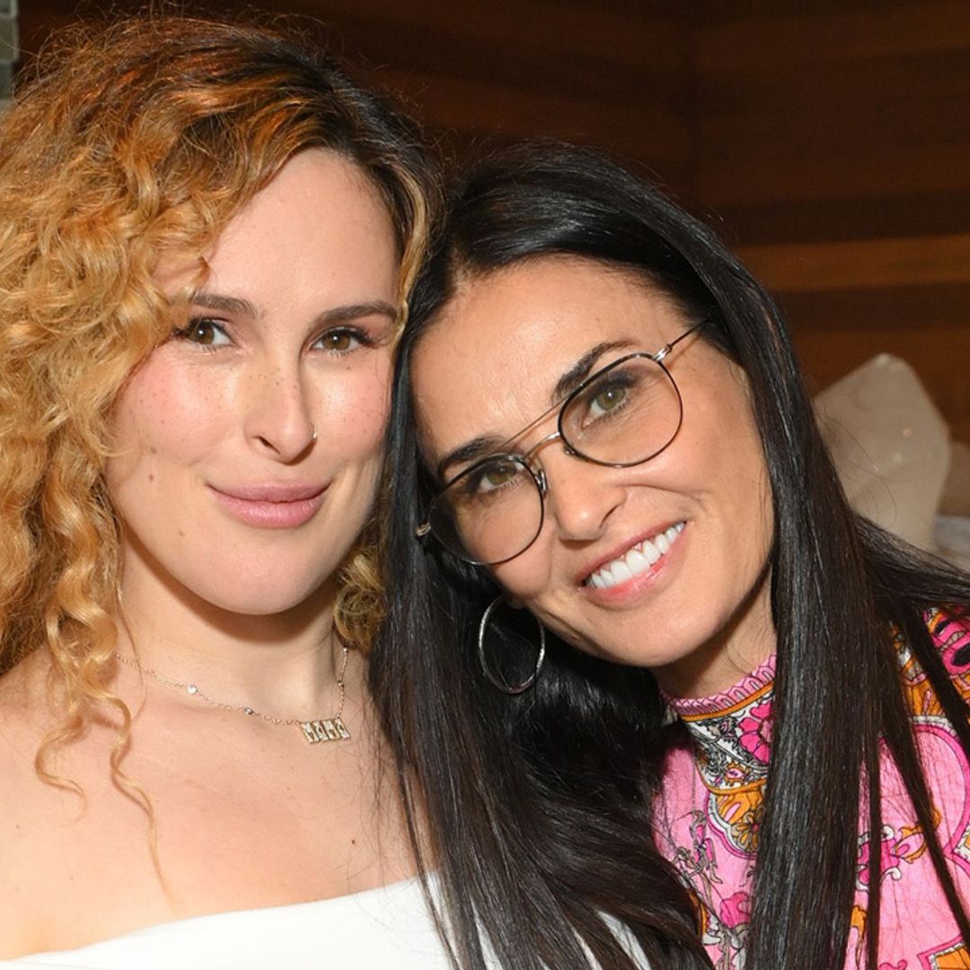 Demi Moore twins with lookalike daughters at Rumer Willis' baby shower
