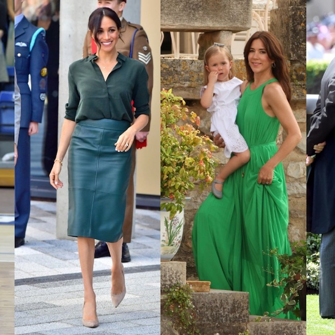 Gorgeous in green! Royal ladies Kate, Meghan, The Queen and more in their best bold outfits