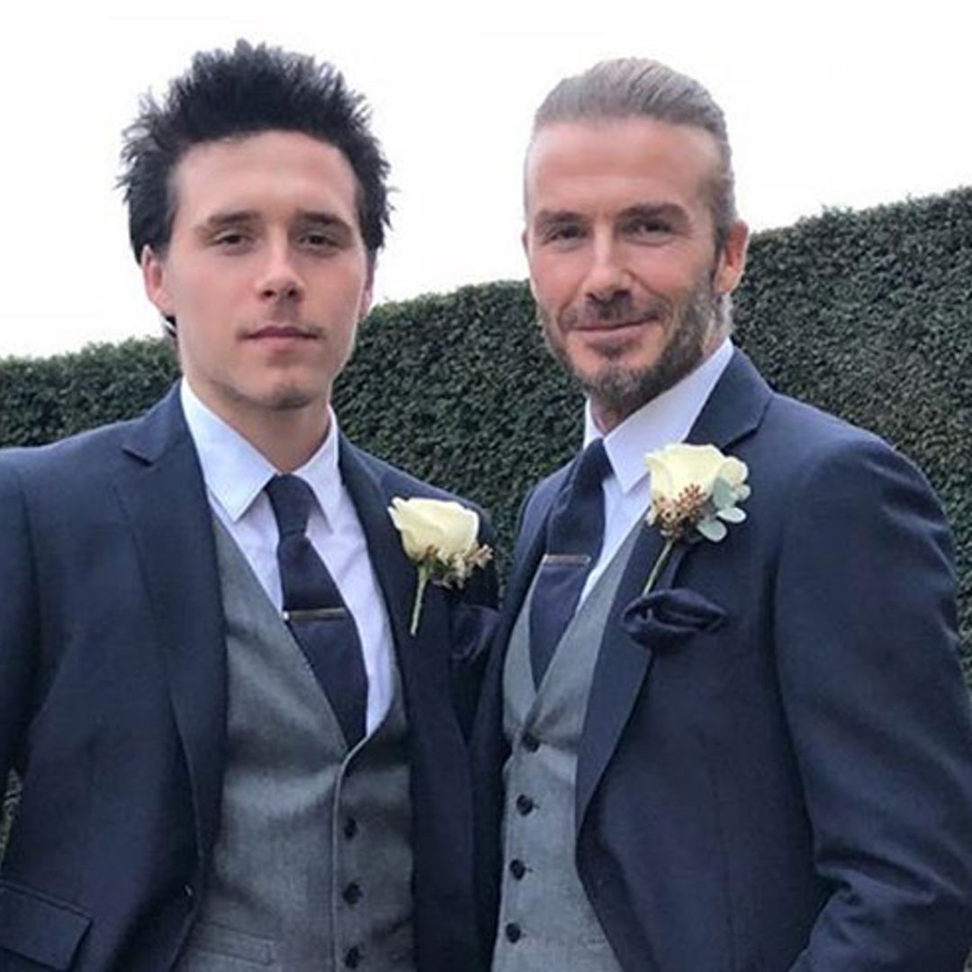 David Beckham and son Brooklyn look dapper at family wedding