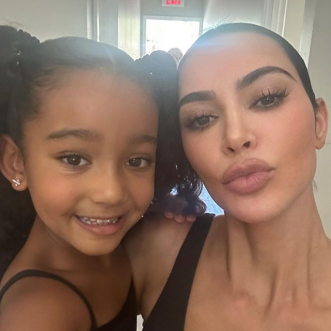 Kim Kardashian pays tribute to daughter Chicago as she braves the limelight with sister North once again