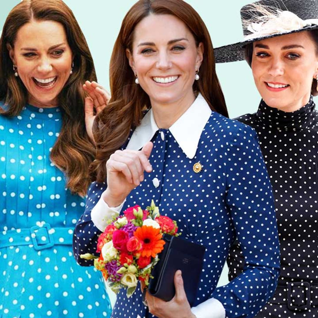 Kate Middleton in blue polka dot dress by Alessandra Rich for Big Lunch